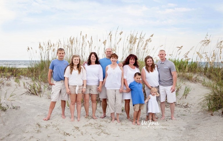 Large Family Beach Photography